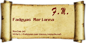 Fadgyas Marianna névjegykártya